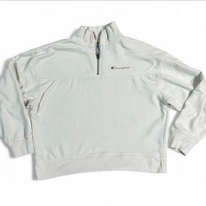 Champion white quarter zip sweatshirt Size M